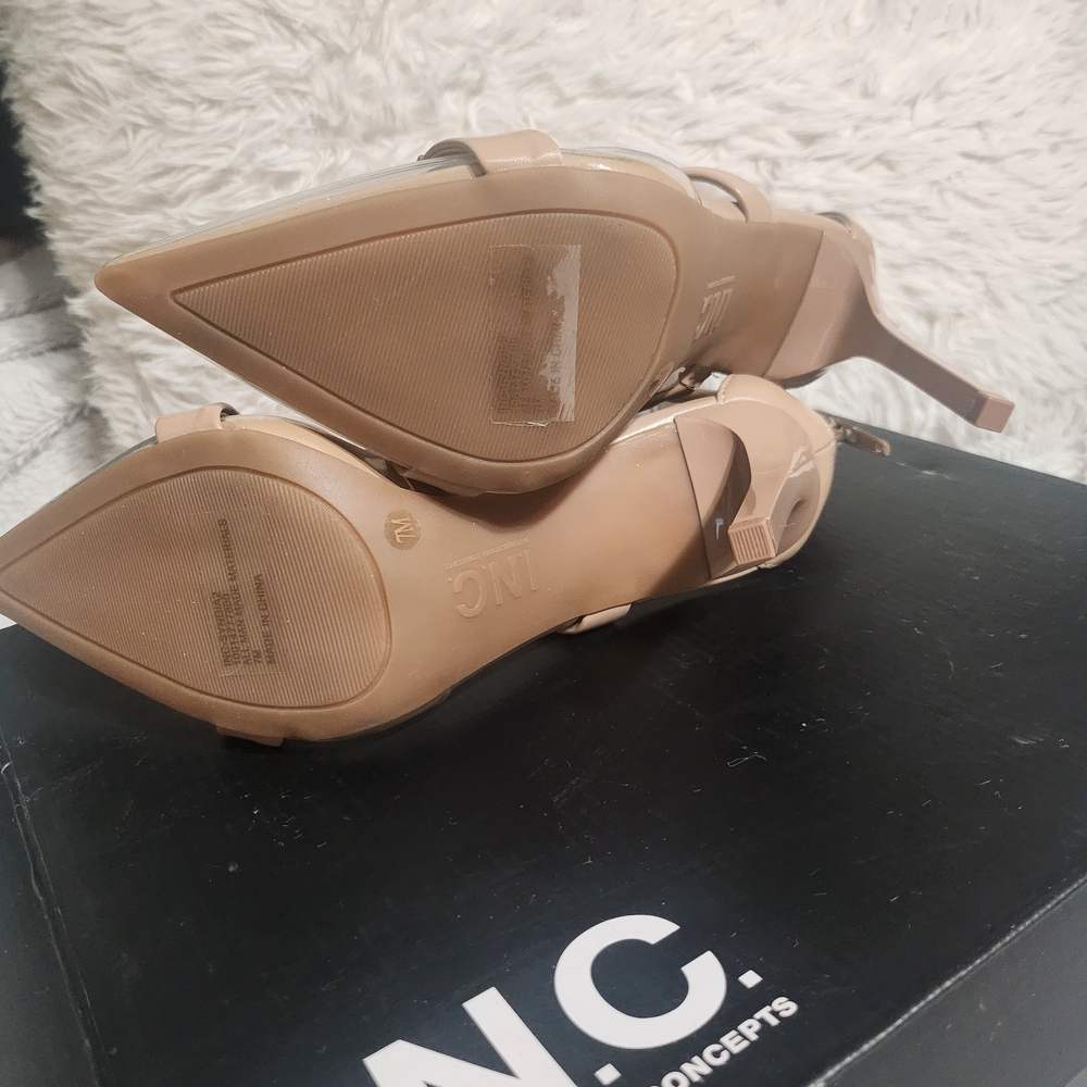 INC International Concepts Women's Beige Studded Heels - Picture 3 of 3